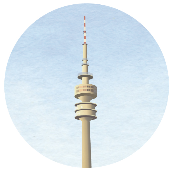 Illustration of the Olympic Tower, Munich
